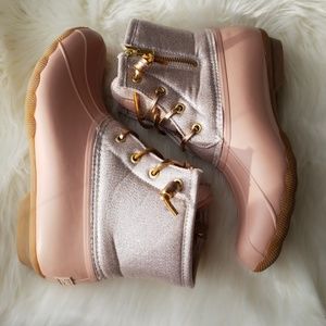 SPERRY Saltwater Metallic Canvas Rain Boots